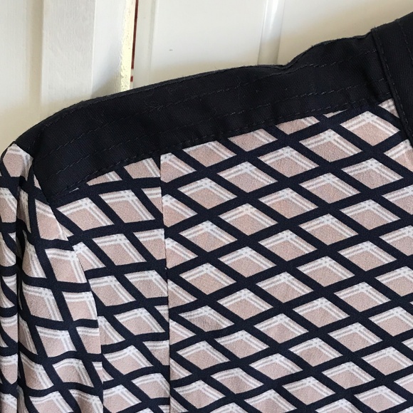 TORY BURCH Velda Tunic Silk Long Sleeve Blouse Black Tan Women’s Plus Size 14 - Picture 4 of 16